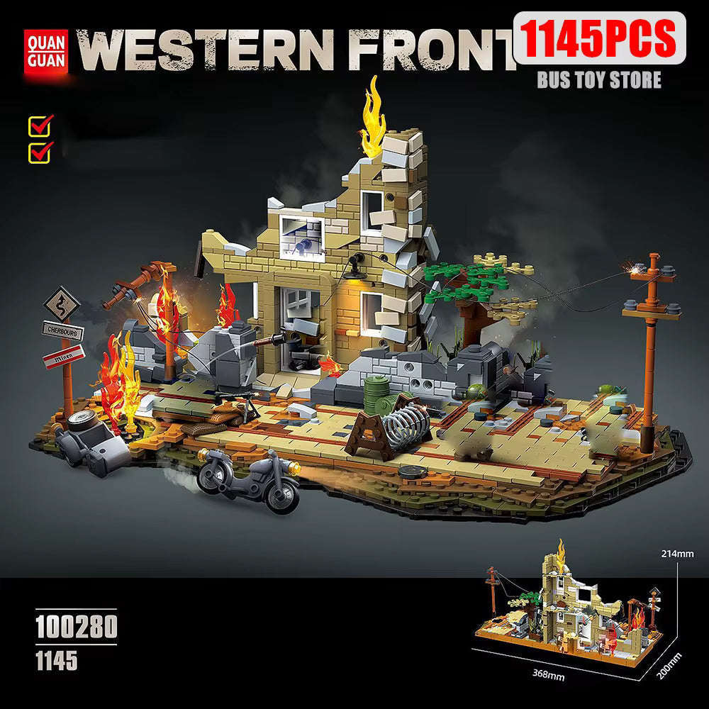 Front de l'ouest - Diorama WWII | Kit blocs (1145 pièces)