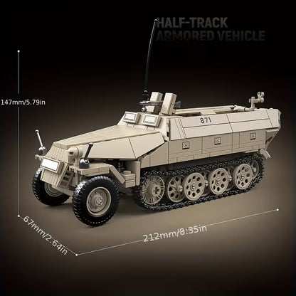 Halftrack allemand vue dimensison Battlebricks