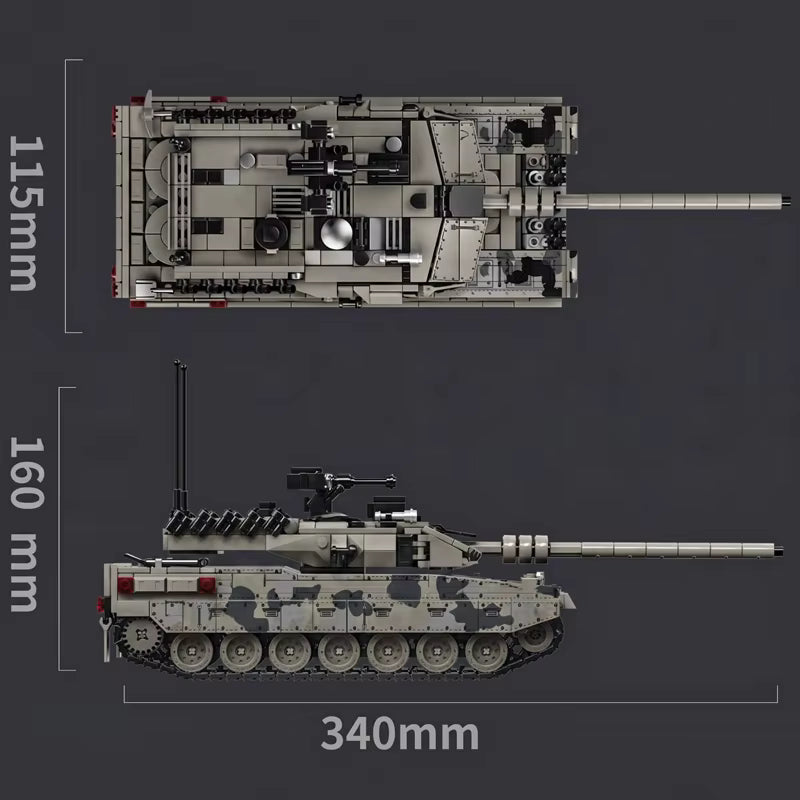 Leopard 2A7 – détails - dimensions – Kit blocs