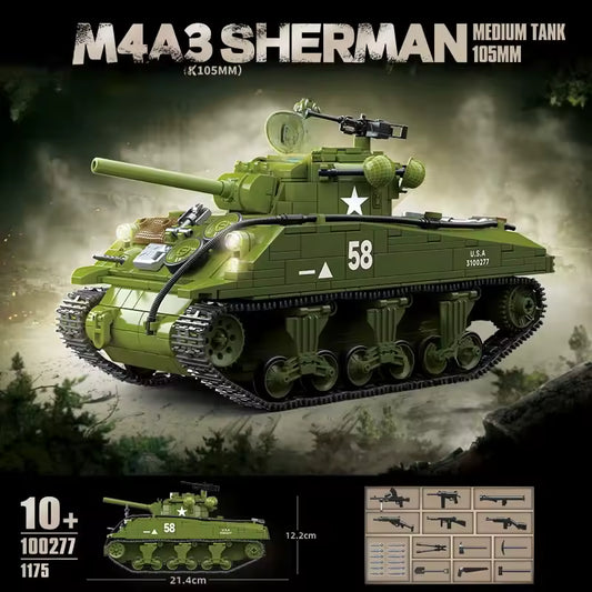 M4A3 Sherman char vue générale Battlebricks