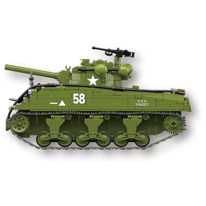 M4A3 char Sherman vue côté Battlebricks