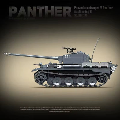 Char Panther vue côté Batltebricks