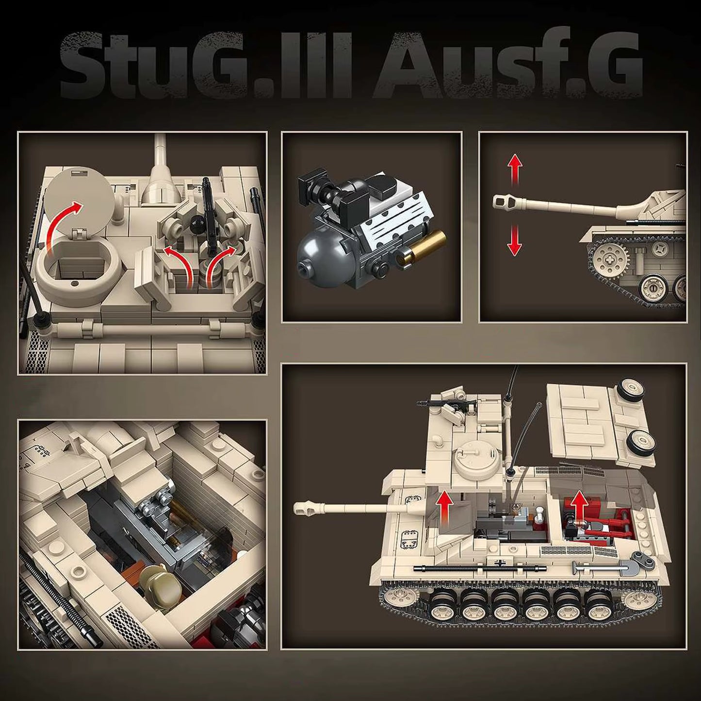 Sturmgeschütz III - Canon d'assaut allemand | Kit blocs (940 pièces)