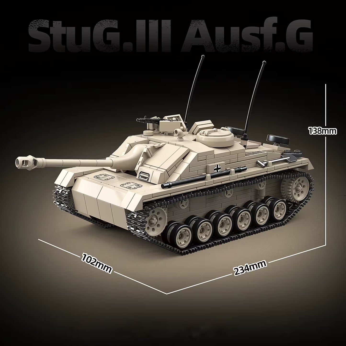 Sturmgeschütz III - Canon d'assaut allemand | Kit blocs (940 pièces)