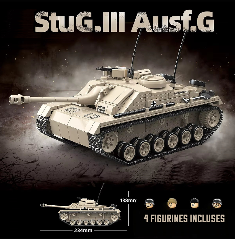 Sturmgeschütz III - Canon d'assaut allemand | Kit blocs (940 pièces)