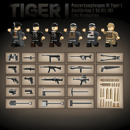 Tigre1 char tank allemand vue détails accessoires Battlebricks