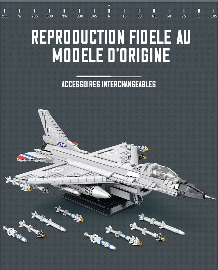 F‑16 Fighting Falcon – Vue d’ensemble – Kit blocs
