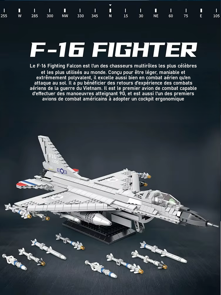 F‑16 Fighting Falcon – Vue d’ensemble – Kit blocs