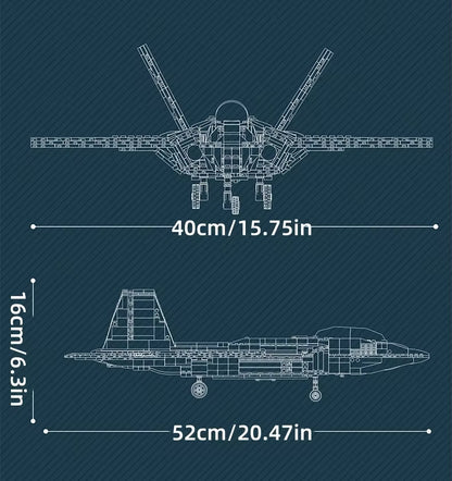 F‑22 Raptor – Dimensions du modèle – Kit blocs