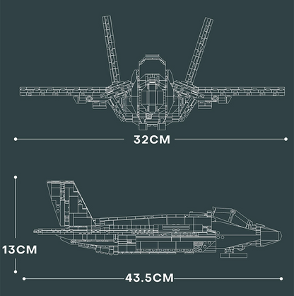 F‑35 Lightning II – Dimensions du modèle – Kit blocs