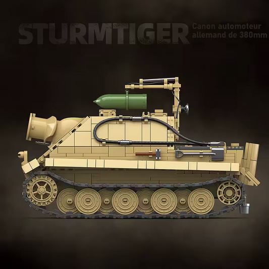 sturmtiger ww2 en briques vue du côté battlebricks