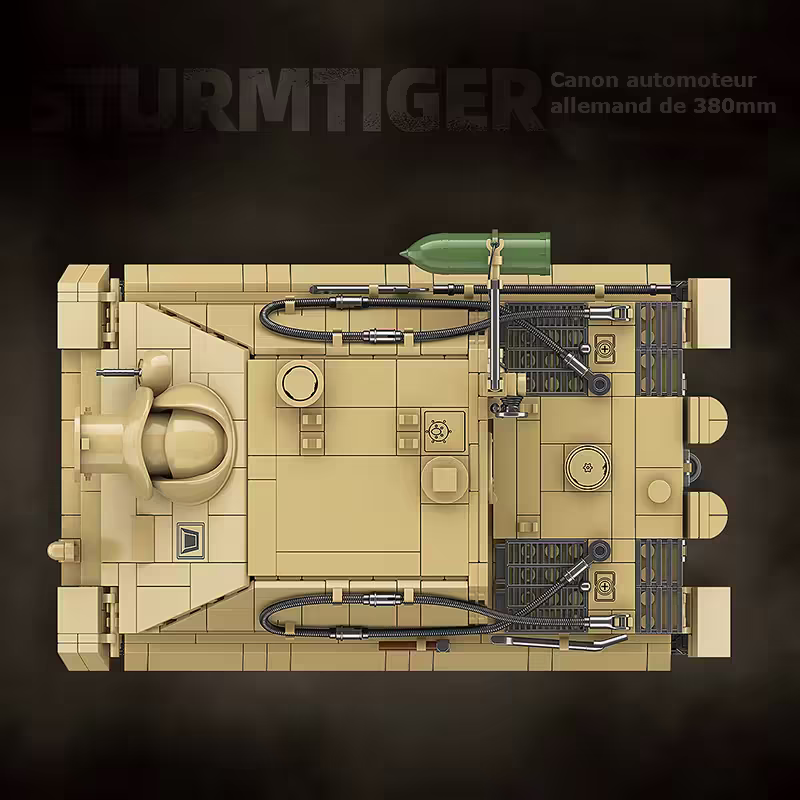 sturmtiger ww2 en briques vue du dessus battlebricks