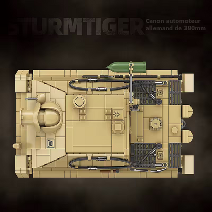 sturmtiger ww2 en briques vue du dessus battlebricks