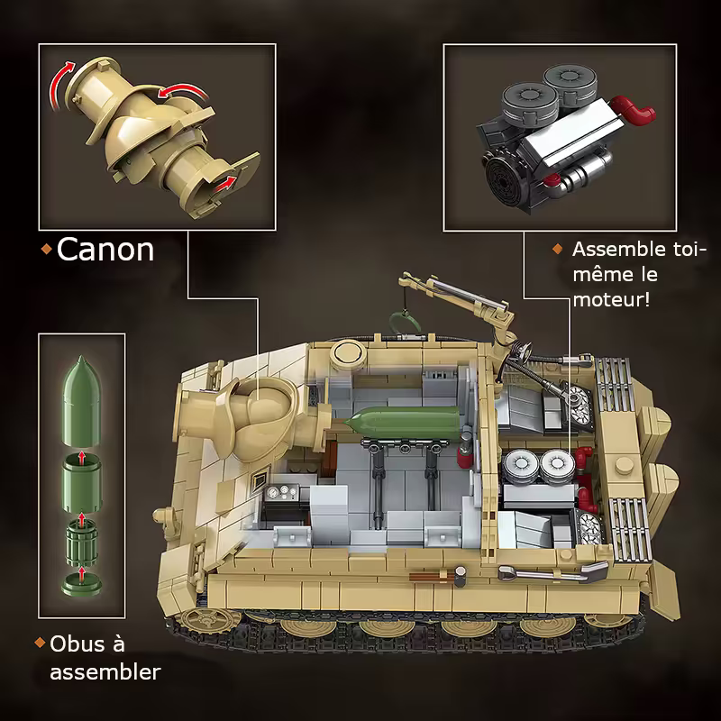 sturmtiger ww2 en briques vue des détails 2 battlebricks
